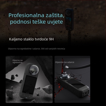 Insta360 X5/X4/X3 Shadow Stone zaštitni poklopac leće, kaljeno staklo, optički PC materijal, model ISX4-BHJ-BL, prilagodljiv logo