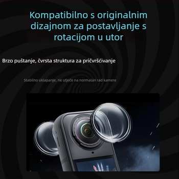 Insta360 X5/X4/X3 Shadow Stone zaštitni poklopac leće, kaljeno staklo, optički PC materijal, model ISX4-BHJ-BL, prilagodljiv logo