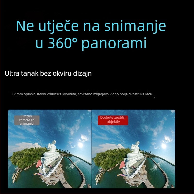 Insta360 X5/X4/X3 Shadow Stone zaštitni poklopac leće, kaljeno staklo, optički PC materijal, model ISX4-BHJ-BL, prilagodljiv logo