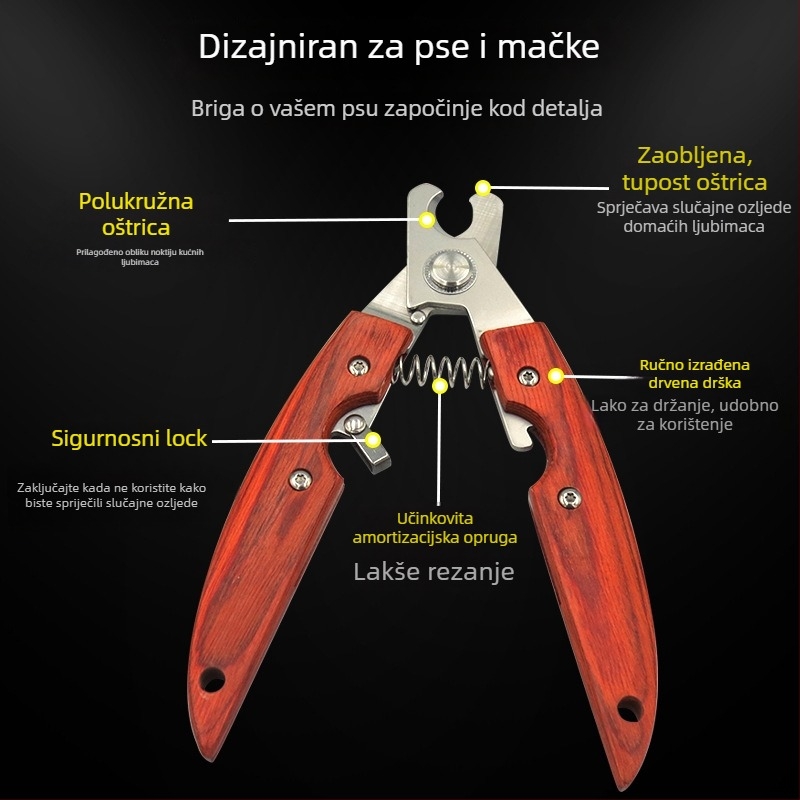 Klešta za nokte za pse, nehrđajući čelik, YILIDOG, kutija od 100 kom.