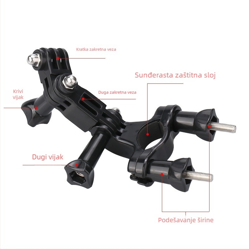 GoPro držač bicikla – VIRAN GP01, ABS, univerzalno, uključuje držač i vijak