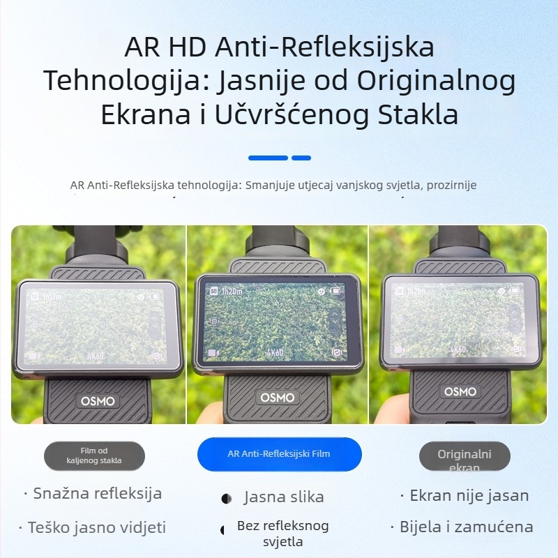 DJI Pocket 3 AR zaštitni film set – zaštitni film za zaslon i objektiv, anti-refleksija, zaštita od sunca, anti-prstni otisci