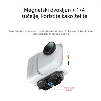 Magnetska baza za brzo oslobađanje za Insta360 GO Ultra (Ac93) – aluminijska legura, kompatibilno s Shadowstone Insta360 GO Ultra