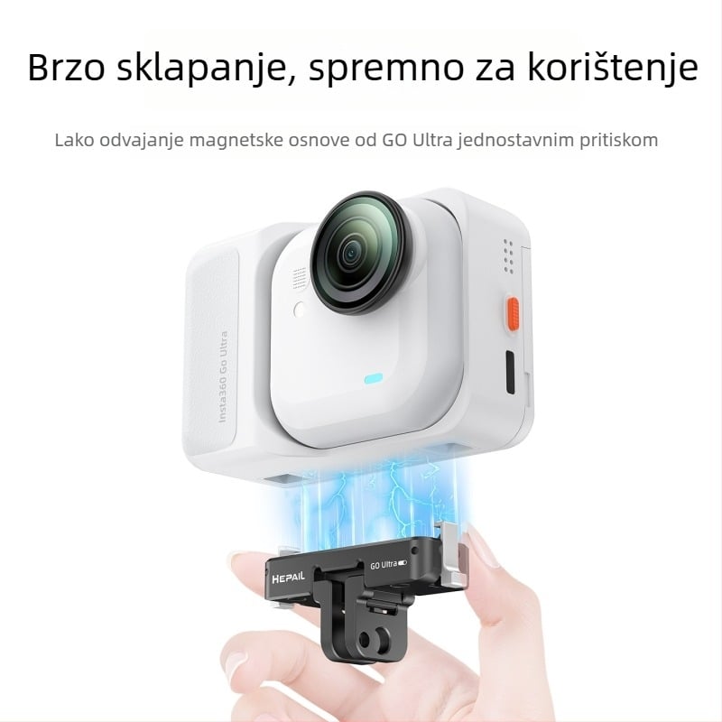 Magnetska baza za brzo oslobađanje za Insta360 GO Ultra (Ac93) – aluminijska legura, kompatibilno s Shadowstone Insta360 GO Ultra
