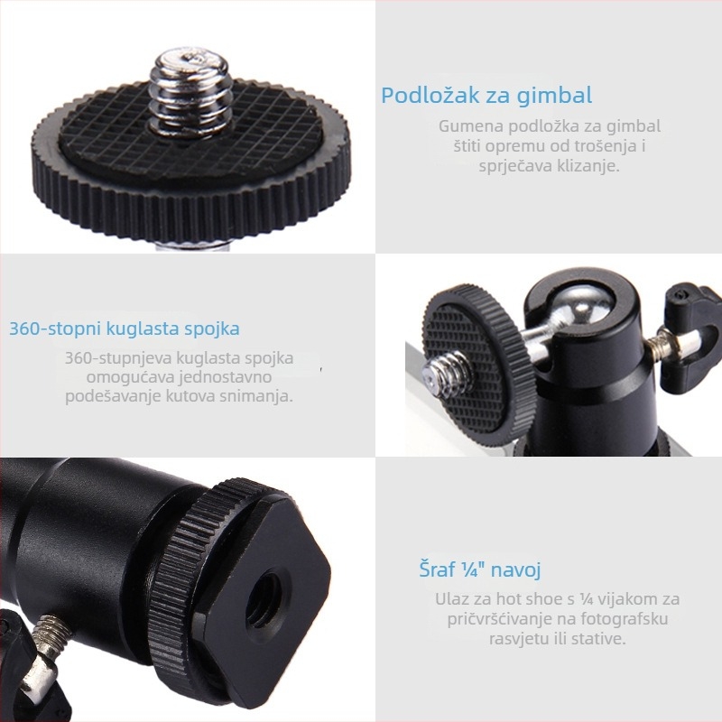 PULUZ PU211 metalni držač za hladnu cipelu za sportske kamere | aluminijska legura, guma, plast