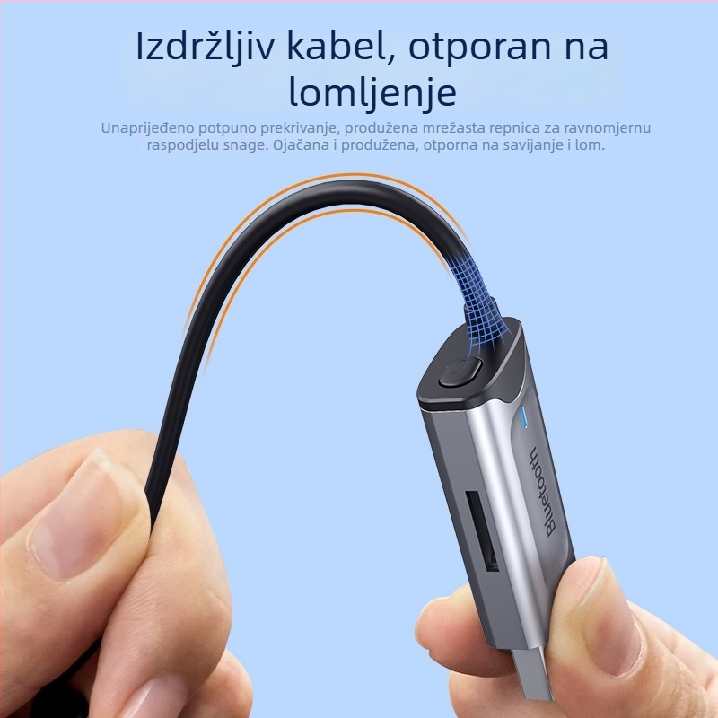 Y1Pro automobilni Bluetooth prijemnik s Bluetoothom 5.2, 3,5 mm audio priključak, MP3 reprodukcija preko USB-a, napajanje 5V