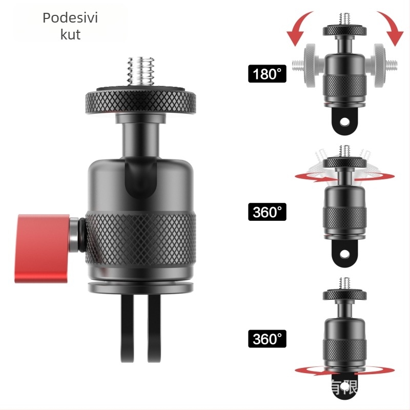 AL36 Metalni adapter s 360° rotacijom za GoPro 13/12 i Insta360 X4 | Materijal: aluminijska legura | Model: AL36 | Uključena univerzalna glava