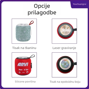 Bluetooth zvučnik, prenosni vodootporni IPX6, Bluetooth 5.3, 6 sati reproducije, snaga do 10W, USB-C