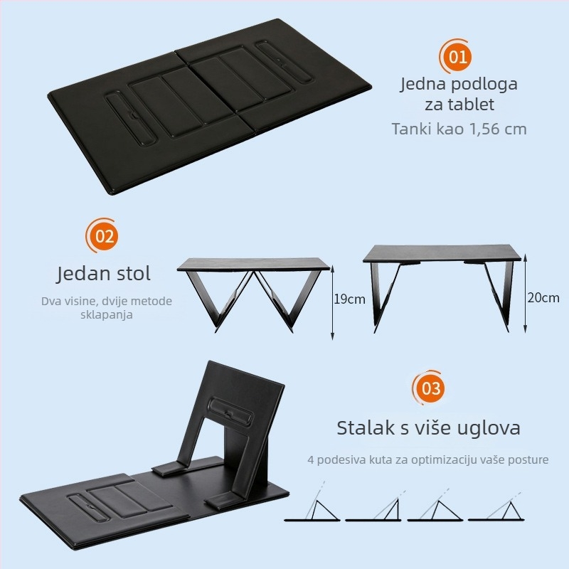 Sklopivi nosač za laptop i tablet – kožna ploča visoke gustoće, težina 1100 g, universalna kompatibilnost, model 11