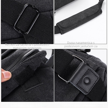 SLR torba za fotoaparat s remenom, platnena, jednobojna, poliester podstava