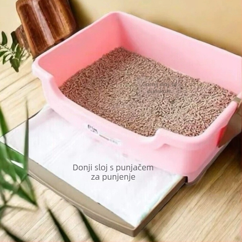 Kutija za mačku s dvostrukim ladicama, plastična, 5 komada, porijeklo Kina