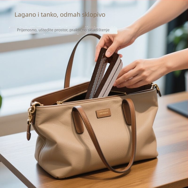 Držač za laptop od drveta — Prijenosan, 1 sloj, za stolnu površinu, jednostavan moderan dizajn, skladište
