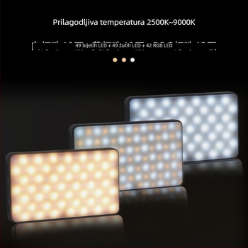 Prenosna LED rasvjeta za mobitel i vloganje – RGB LED, 8W, 3.7V, regulacija jačine svjetla, RGB način