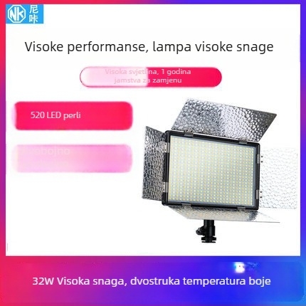 Kamera svjetlo s 520 LED za svadbene fotografije – prijenosno LED rasvjetno svjetlo za fotografiranje, 37W, promjenjiva jačina i temperatura boje