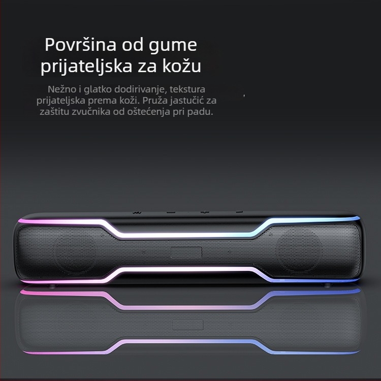 Desktop Bluetooth zvučnik sa RGB osvjetljenjem, 2 zvučnika, Bluetooth 5.3, 16W, USB/TF podrška, do 6 sati reprodukcije.