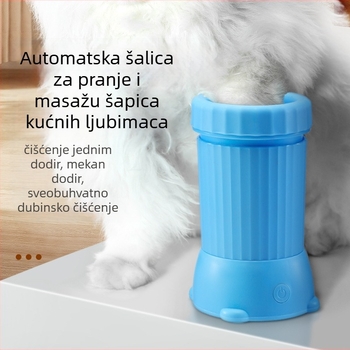 Automatska posuda za čišćenje šapa kućnih ljubimaca za pse i mačke – Plastika, potpuno automatski uređaj za čišćenje, neto težina 350 g