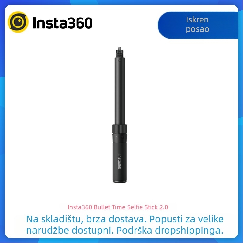 Shadow Stone Insta360 Bullet Time Selfie Stick 2.0 – kompatibilan s X5/X4/X3/RS/R; aluminijska legura, plastika, silikon