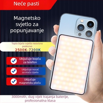 Nova mini džepna lampica s magnetskim držačem, prijenosno osvjetljenje za fotografiju, uživo prijenos i kratki videozapisi