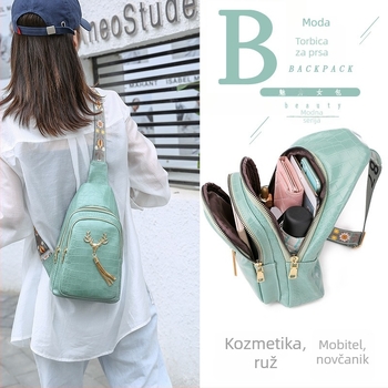 Ženska PU crossbody torba, gradski minimalistički stil, zatvarač, svakodnevna upotreba