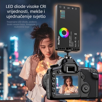 NP-L3 RGB fotografija dopunjujuće svjetlo za mobitel – prijenosno ručno svjetlo za live streaming i fotografiju, višenamjensko podešavanje, <10W, 3,7V