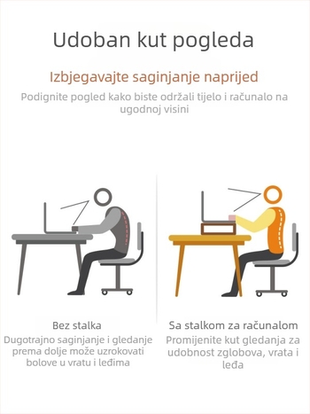 Drveni podizni stalak za monitor za stolno računalo — Višenamjenski, bez montaže, 1 sloj, stolno skladište