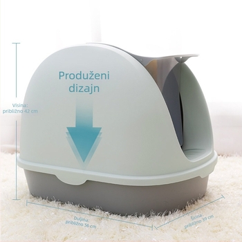 Bioline potpuno zatvorena mačja kutija s prednjim poklopcem, velika unutarnja zapremina, nepropusna i kontrola mirisa