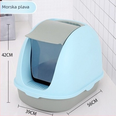 Bioline potpuno zatvorena mačja kutija s prednjim poklopcem, velika unutarnja zapremina, nepropusna i kontrola mirisa