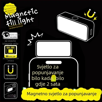 Magnetska LED rasvjeta za dopunu za video konferencije, fotografiranje mobitelom i prijenos uživo