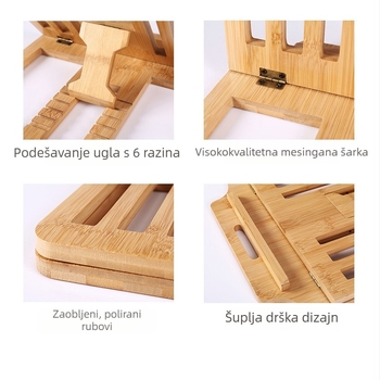 Drveni stolni nosač za laptop i tablet, sklopivi, podesivi po visini, prenosni (Materijal: Drvo; Marka: Daily Hundred; Kod proizvoda: A-1; Datum izdavanja: 2025; Oblika: Stol)