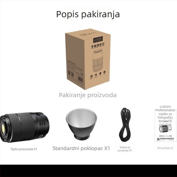 Prijenosno COB LED osvjetljenje s RGB, za fotografiju na otvorenom i portrete, s ugrađenom baterijom, regulirana temperatura boje 2500K–9900K