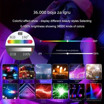 Vloglight K15rgb Ručno svjetlo za live streaming i fotografiju, 15W, 3.7V, model K15rgb
