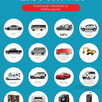 Automobilski USB Bluetooth prijemnik s FM transmiterom, Huawei čip, Bluetooth 1.1, trajanje baterije 0–4 sata, plastično tijelo