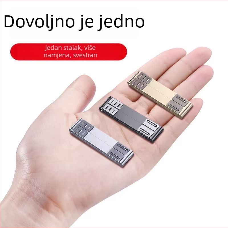 Stalak za hlađenje prijenosnog računala od aluminijske legure, podesiv po visini, prijenosan, 3-u-1 sklopivi stalak za računala