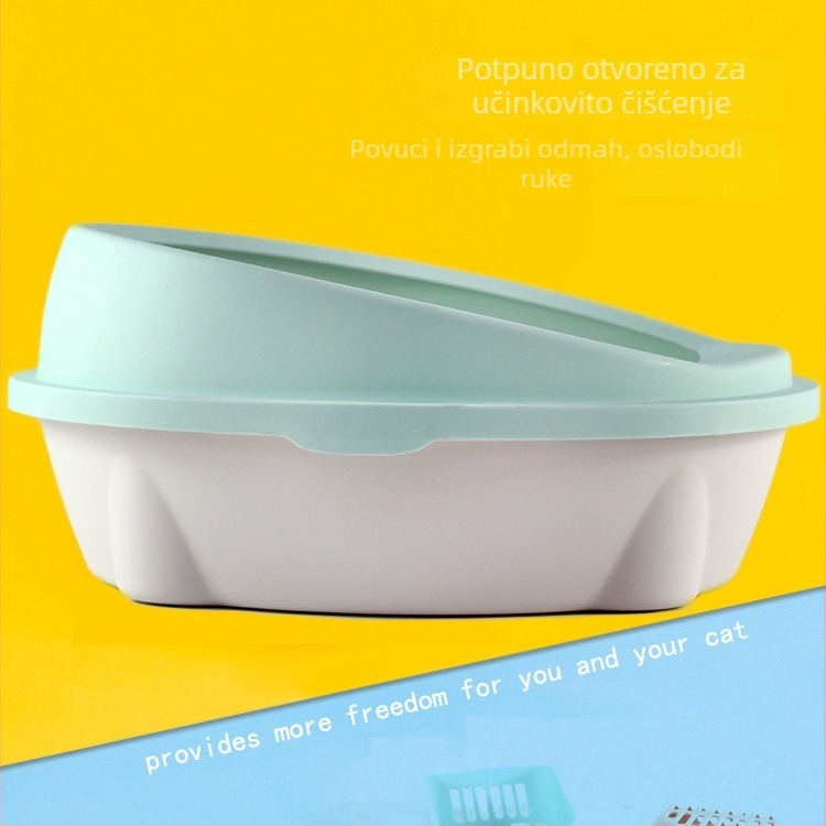 Poluzatvorena kutija za mačke, dizajn protiv pukotina, plastična konstrukcija