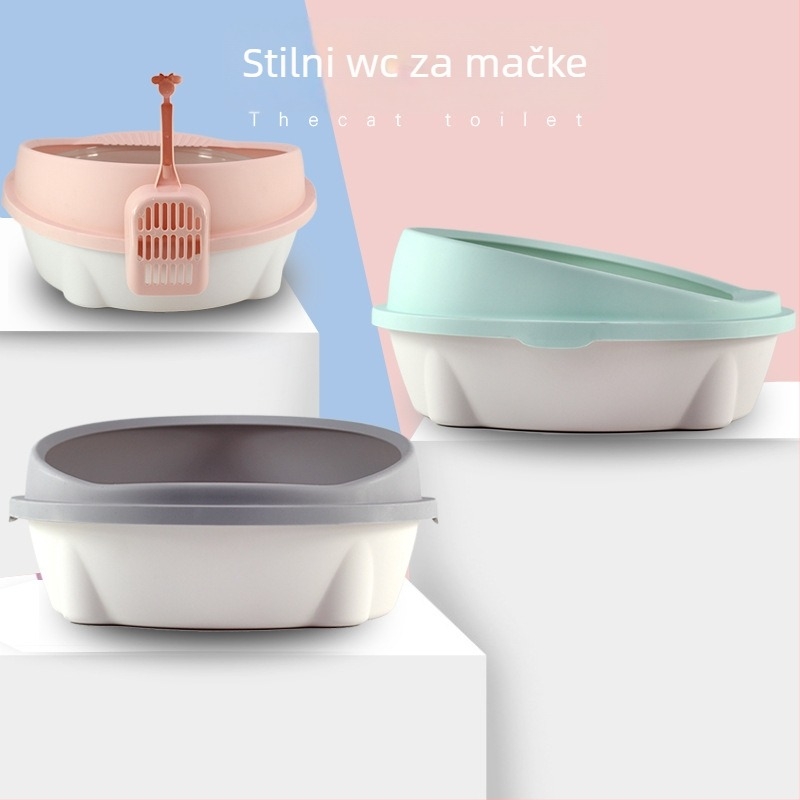 Poluzatvorena kutija za mačke, dizajn protiv pukotina, plastična konstrukcija