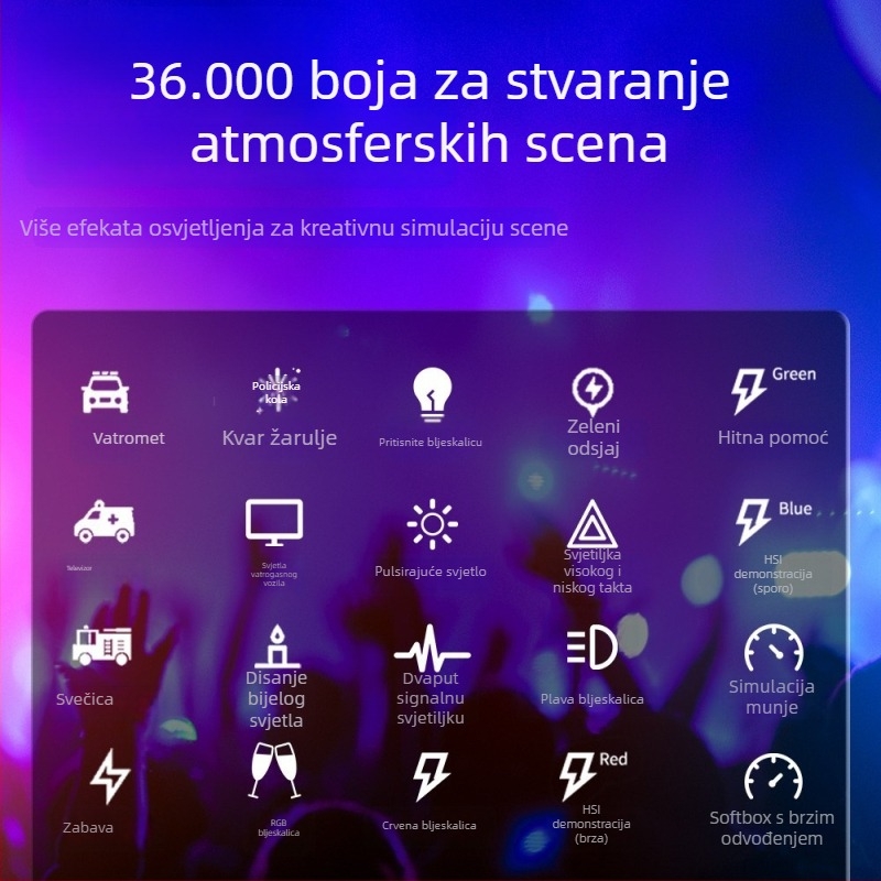 RGB rasvjeta za fotografiju, prijenosno ručno osvjetljenje za live streaming i vanjske portrete, model P20RGB, 10-50W, temperatura boje 2500K-9900K, ugrađena baterija