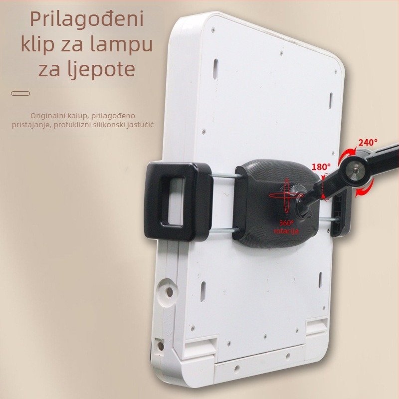 Podna stalk za lampu za ljepotu od aluminijske legure, s ravnim panelom i podesivim držačem iPad-a, model PY-B09, stil podizanja, kompatibilan s iPad/iPhone/iPod touch