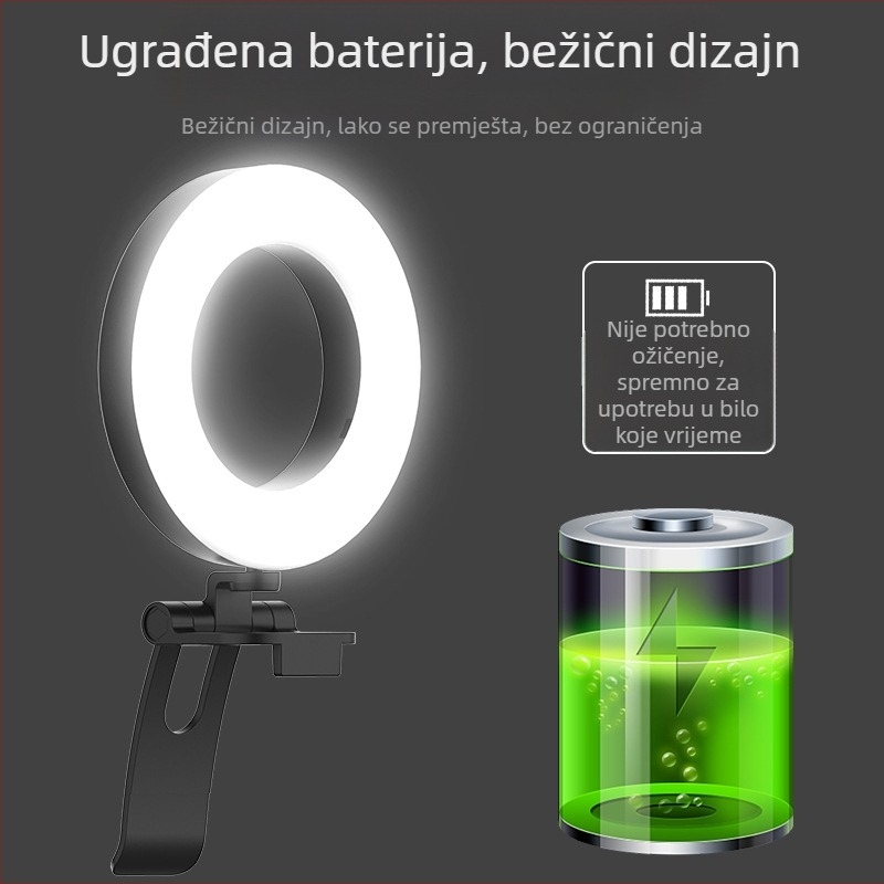 Infield E3 6-inčni LED svjetlo za dopunu za mobilno livestreamanje, džepno USB svjetlo za selfie s mekim svjetlom