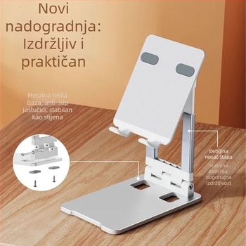 Sklopivi stolni držač za tablet s rotacijom i podizanjem, metalna konstrukcija