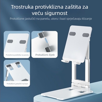 Sklopivi stolni držač za tablet s rotacijom i podizanjem, metalna konstrukcija