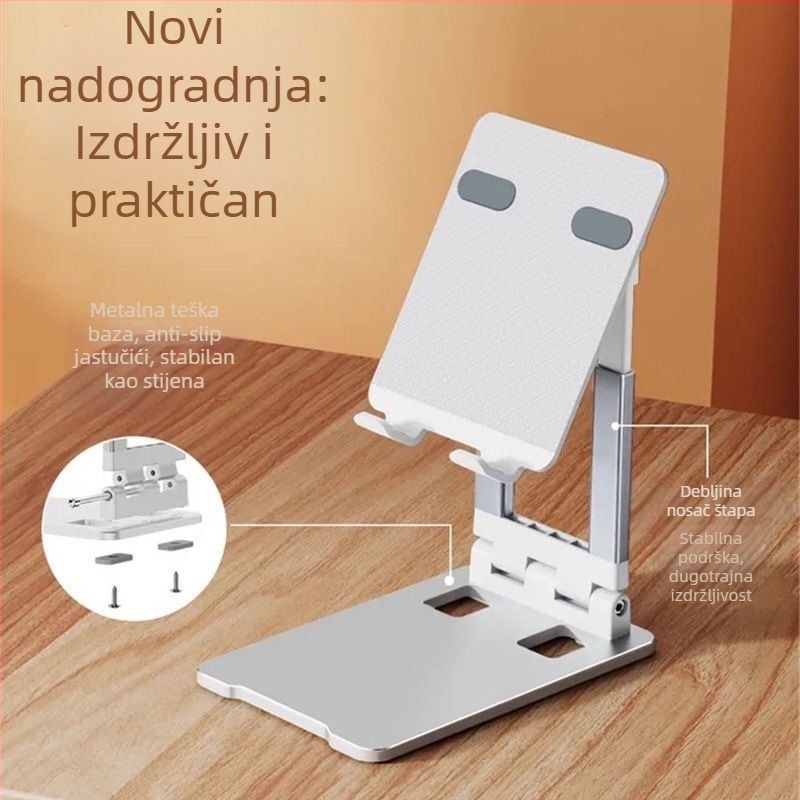 Sklopivi stolni držač za tablet s rotacijom i podizanjem, metalna konstrukcija