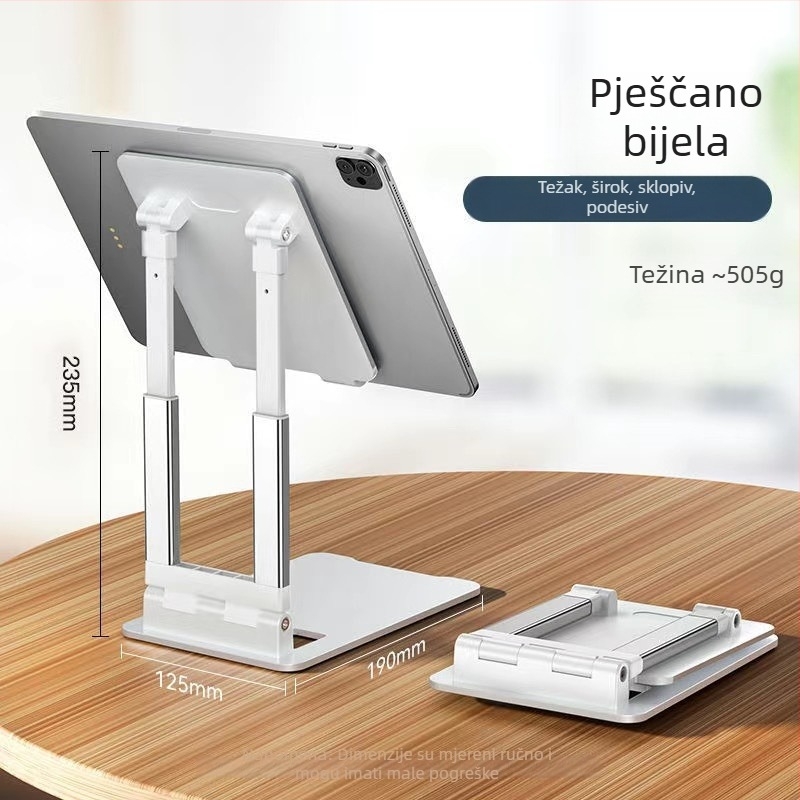 Sklopivi stolni držač za tablet s rotacijom i podizanjem, metalna konstrukcija