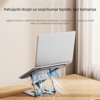 Metalni sklopivi držač za laptop, telefon i tablet – višenamjenski kućni uredski stalak, univerzalna kompatibilnost s iPad, iPhone generacijama i iPod touch 4. generacije; težina 1260 g