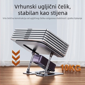 Metalni sklopivi držač za laptop, telefon i tablet – višenamjenski kućni uredski stalak, univerzalna kompatibilnost s iPad, iPhone generacijama i iPod touch 4. generacije; težina 1260 g