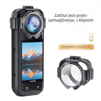 X5 staklena zaštitna leća protiv magljenja za Insta360 X5 – Materijal: staklo+ABS; Kompatibilan model: Insta360 X5; Ispis logotipa: Da; Uključuje: zaštitno staklo, alkoholska vata, upute