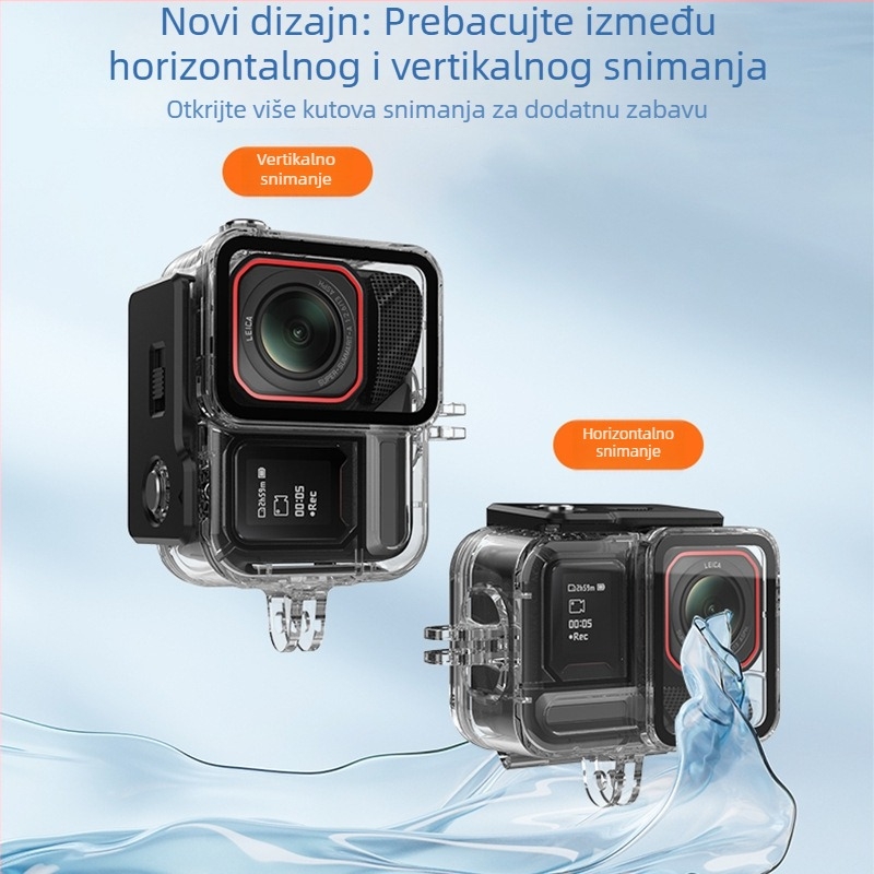 Vodootporna kućica Insta360 Ace Pro2 za kameru akciju — kaljeno staklo, kompatibilno s Insta360 Ace, podvodno snimanje