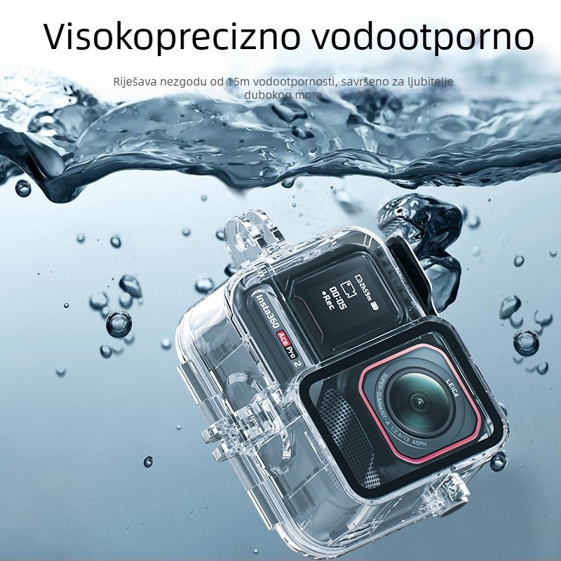 Vodootporna kućica Insta360 Ace Pro2 za kameru akciju — kaljeno staklo, kompatibilno s Insta360 Ace, podvodno snimanje