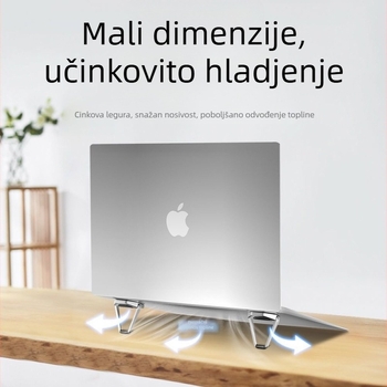 Xiangjie JO5 Sklopiva potpora za prijenosno računalo — metal + silikon, kompatibilna s prijenosnicima, sklopivi dizajn, težina 11.14 kg
