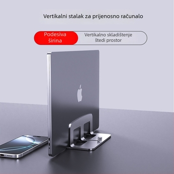 Držač za prijenosno računalo, uspravni, minimalističko skladištenje, podesiva širina, uspravna potpora, ploča za produženje stola