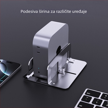 Držač za prijenosno računalo, uspravni, minimalističko skladištenje, podesiva širina, uspravna potpora, ploča za produženje stola